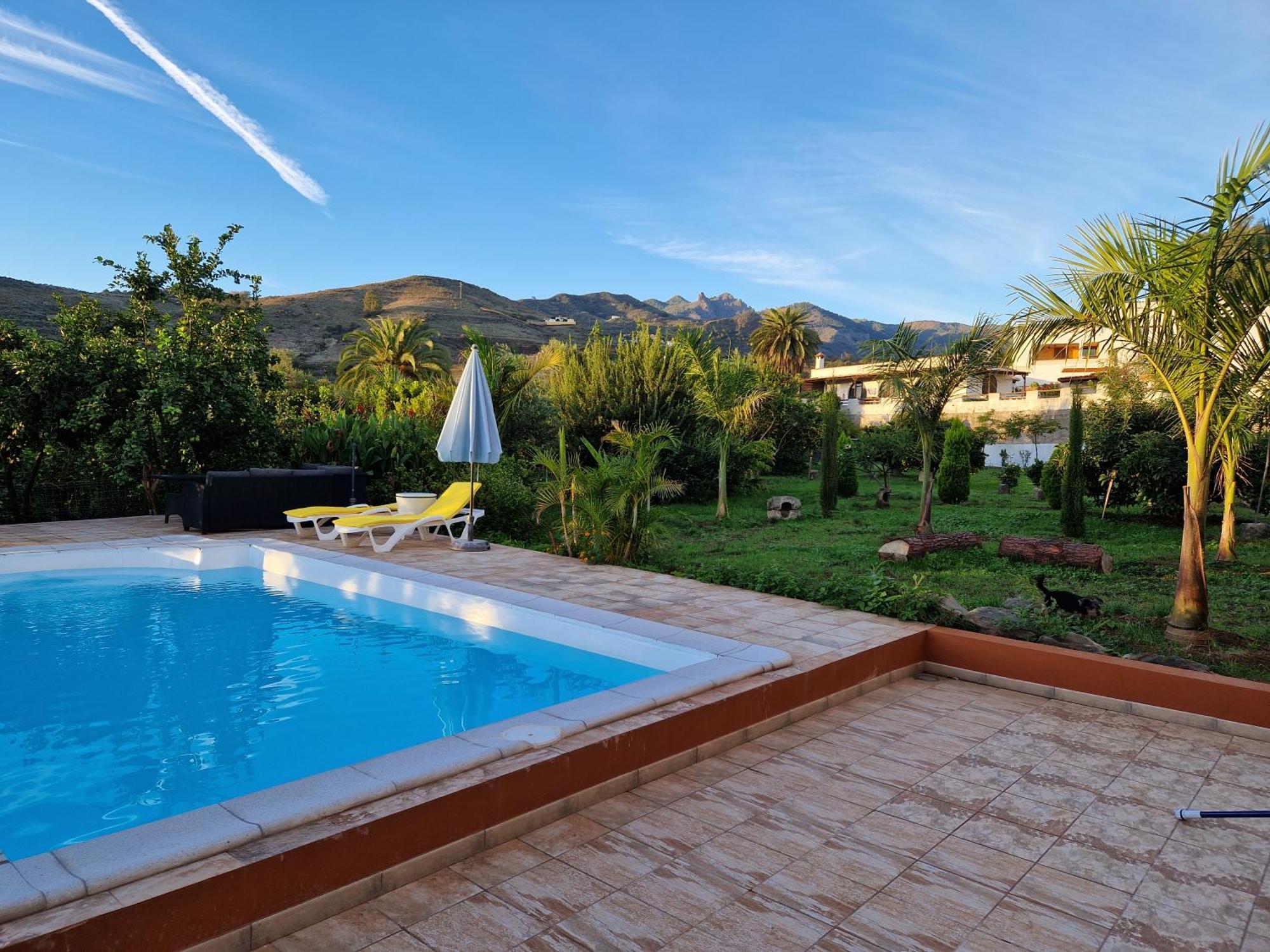 Casa Con Piscina, High-Speed Wi-Fi Y Vistas Villa Santa Brigida  Bagian luar foto